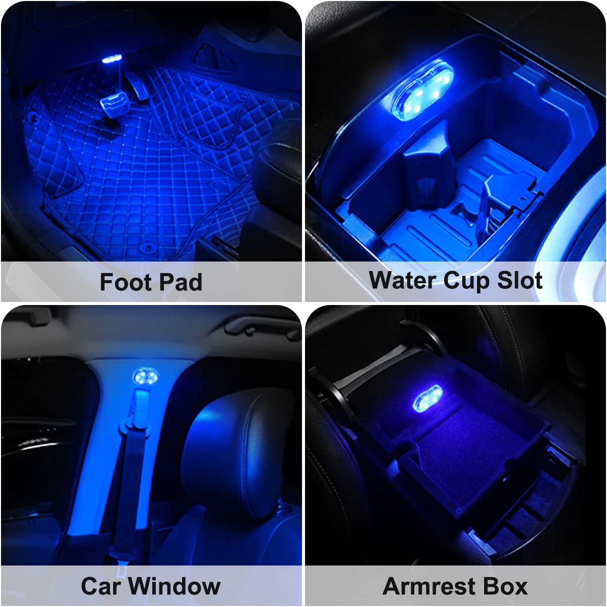 Car LED Lights – 7 Colors Mini USB Rechargeable